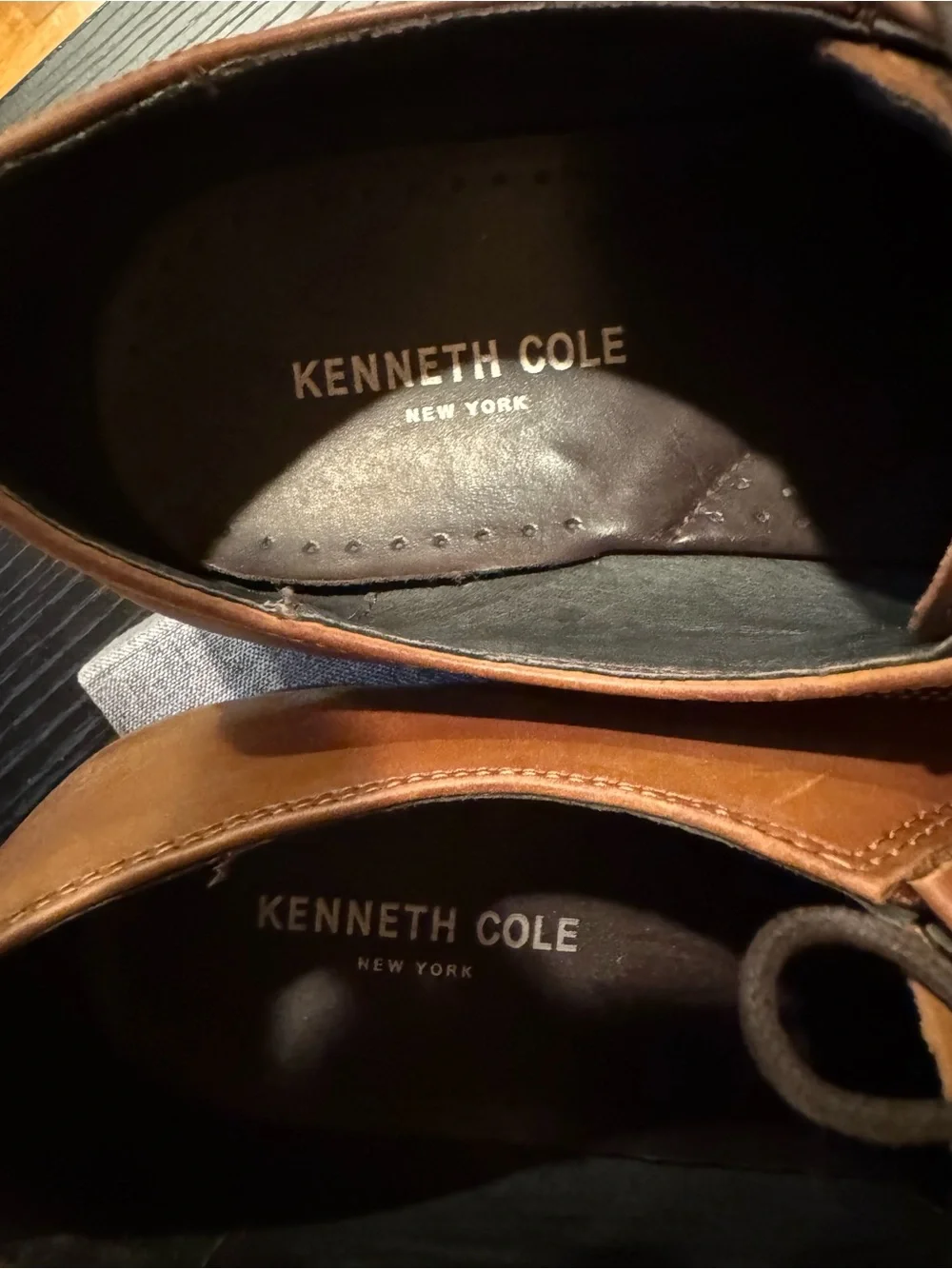 Kenneth Cole Men's Cognac Brown Leather Derby Shoes